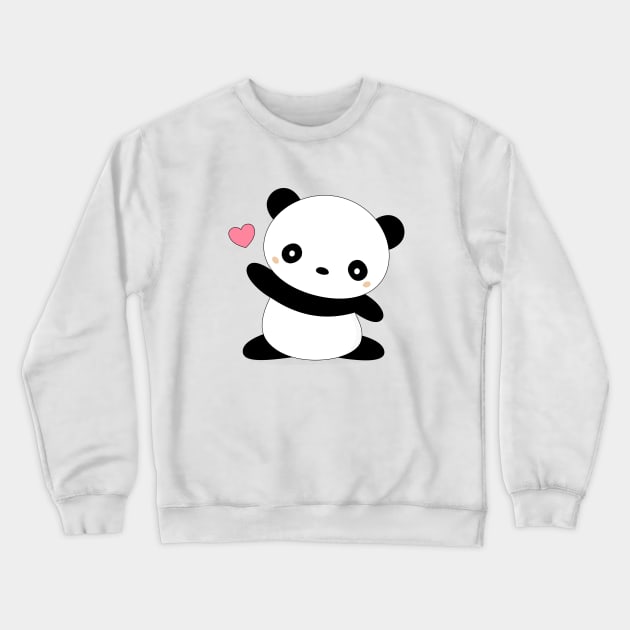 Kawaii Cute Panda Bear T-Shirt Crewneck Sweatshirt by happinessinatee